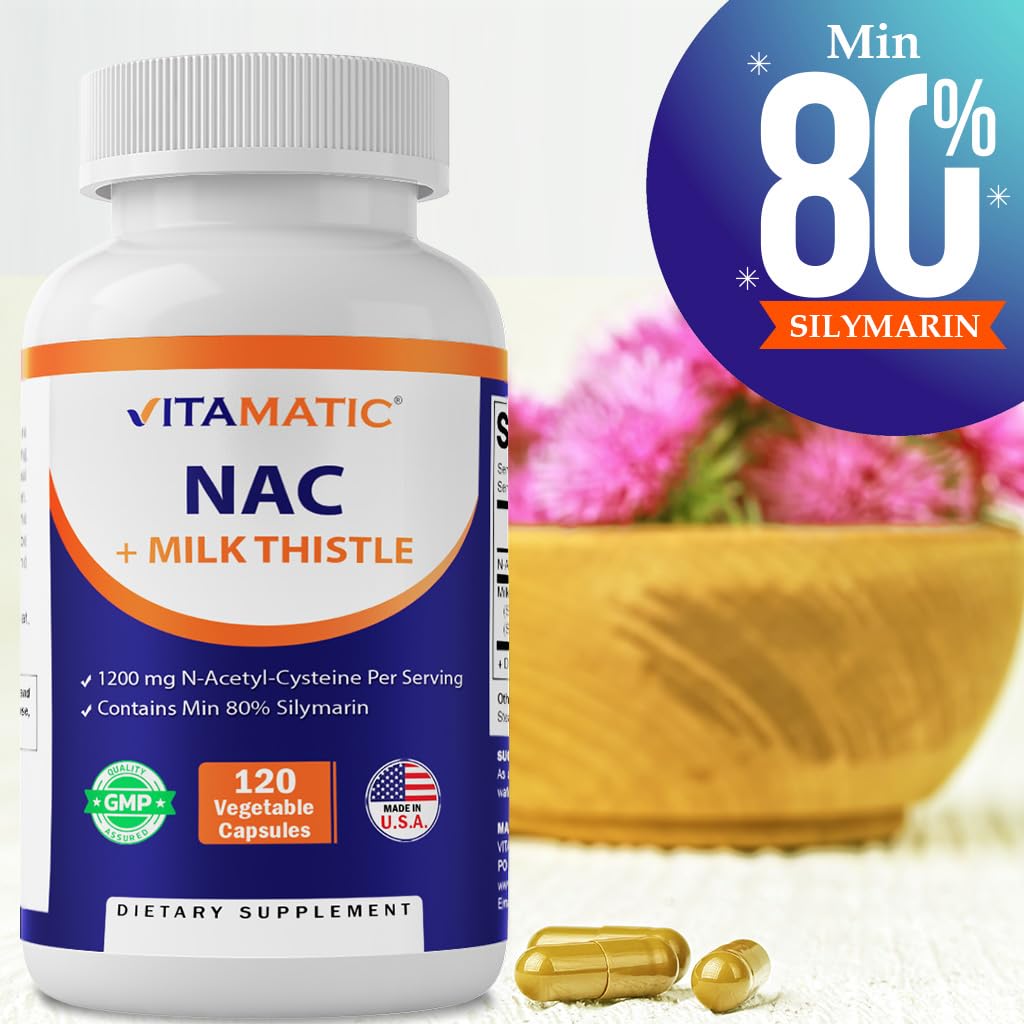 Vitamatic NAC botella-cápsulas cerca de la cámara, enfatizando cápsulas vegetales