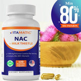 Vitamatic NAC botella-cápsulas cerca de la cámara, enfatizando cápsulas vegetales