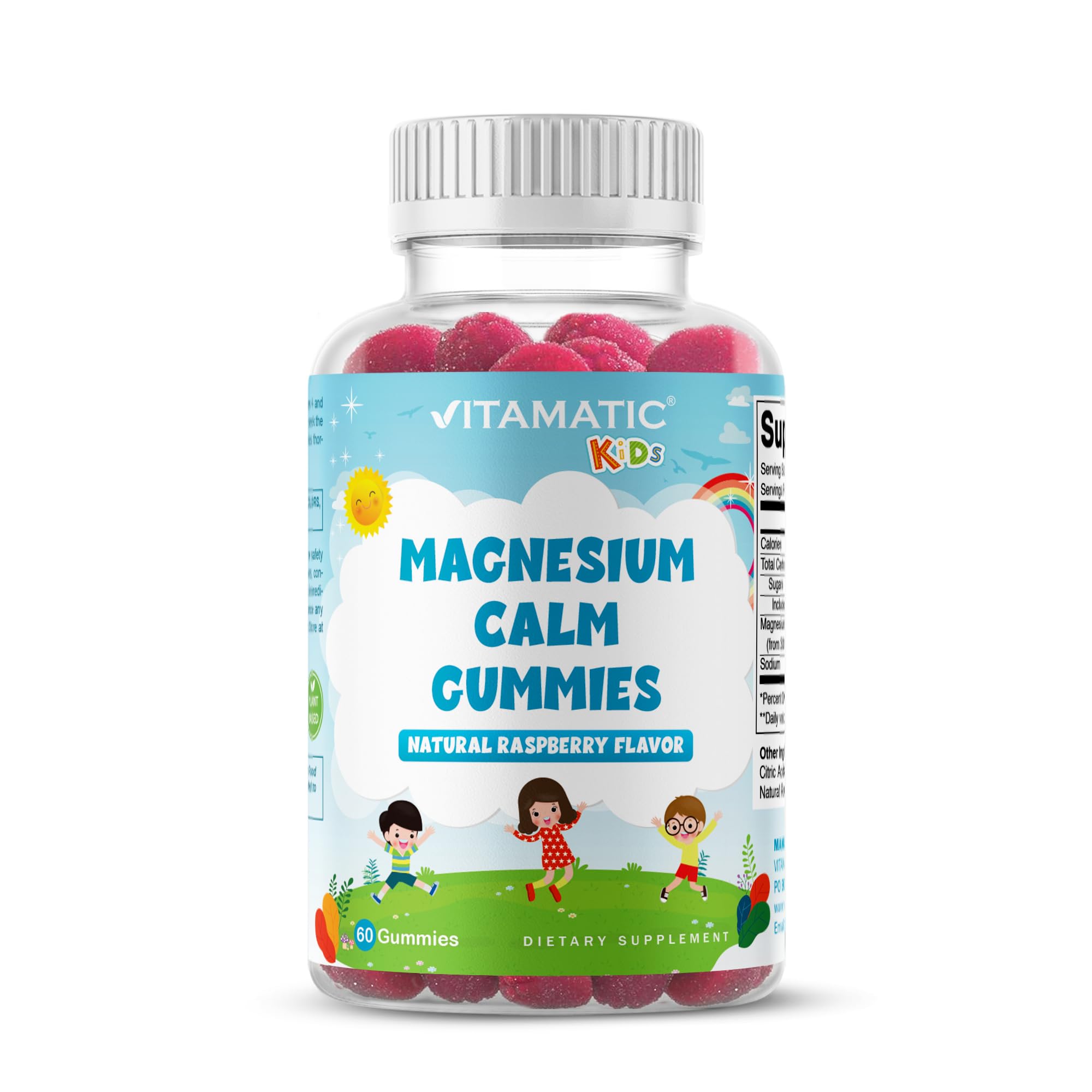 Vitamatic gomitas magnesio Calma para niños frente al frasco, experiencia de consumo diaria