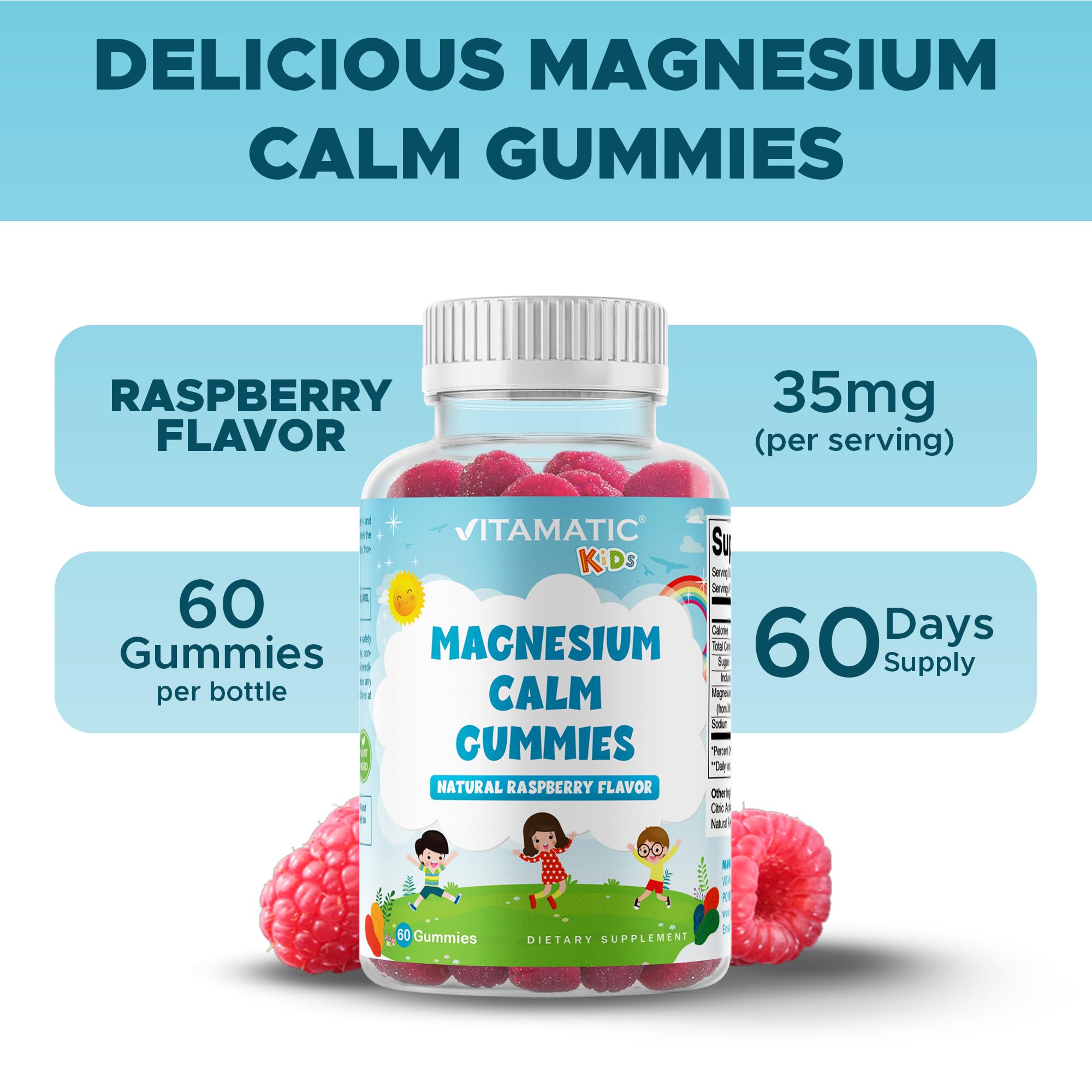 Etiqueta vegana Vitamatic gominas magnesio Calma