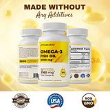 Vitamatic Omega 3 en mano, cápsulas fáciles de llevar.