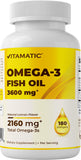 Vitamatic Omega 3 botella vista, posible apoyo a la salud general.