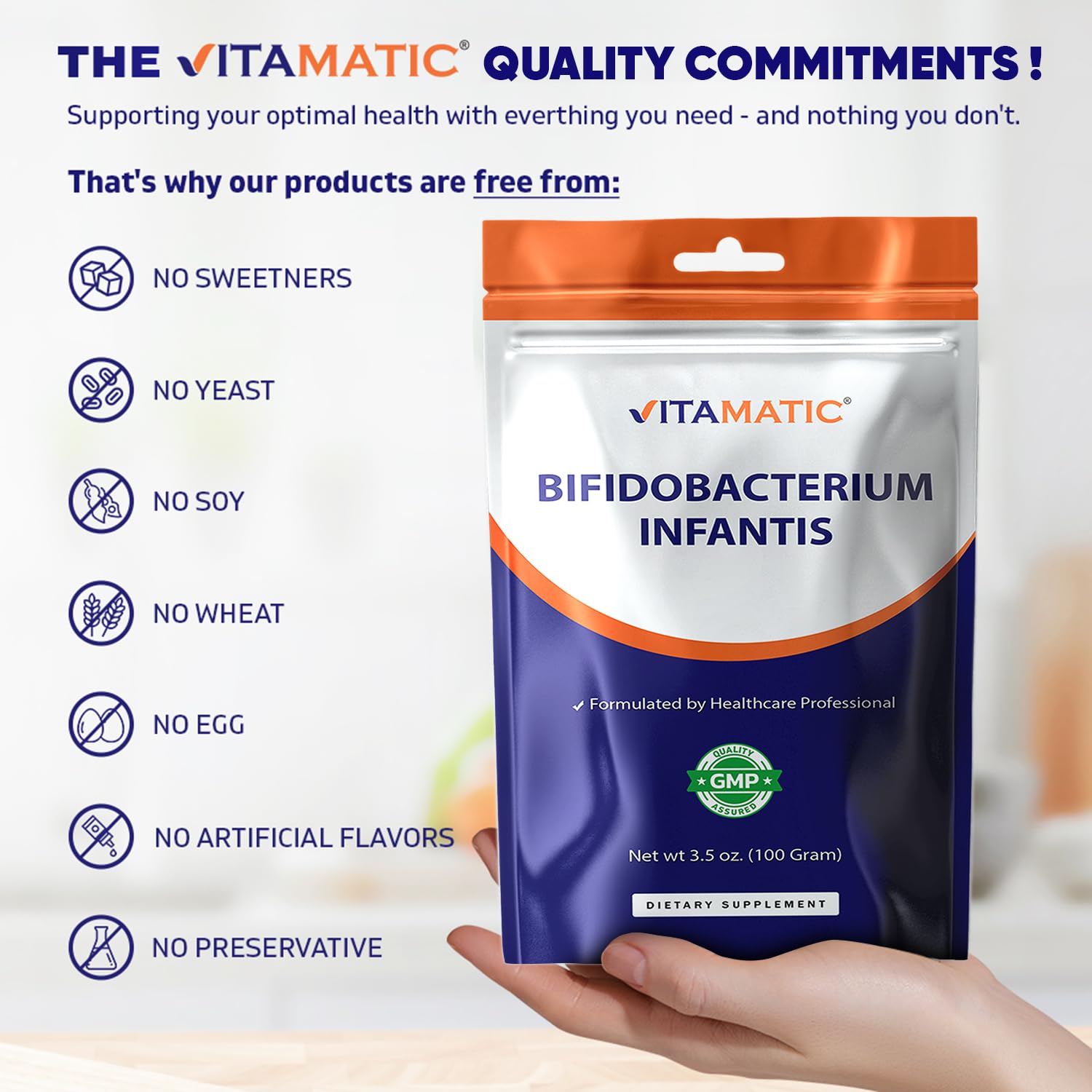 Formato puro en polvo de Vitamatic para mezclar fácilmente