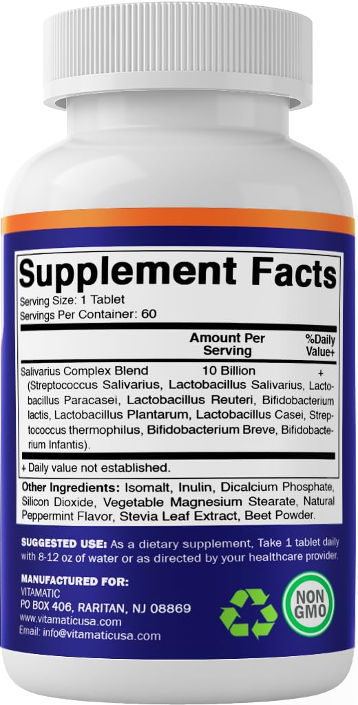 Vitamatic Salivarius Complex: cuidado diario de dientes y encías con tabletas