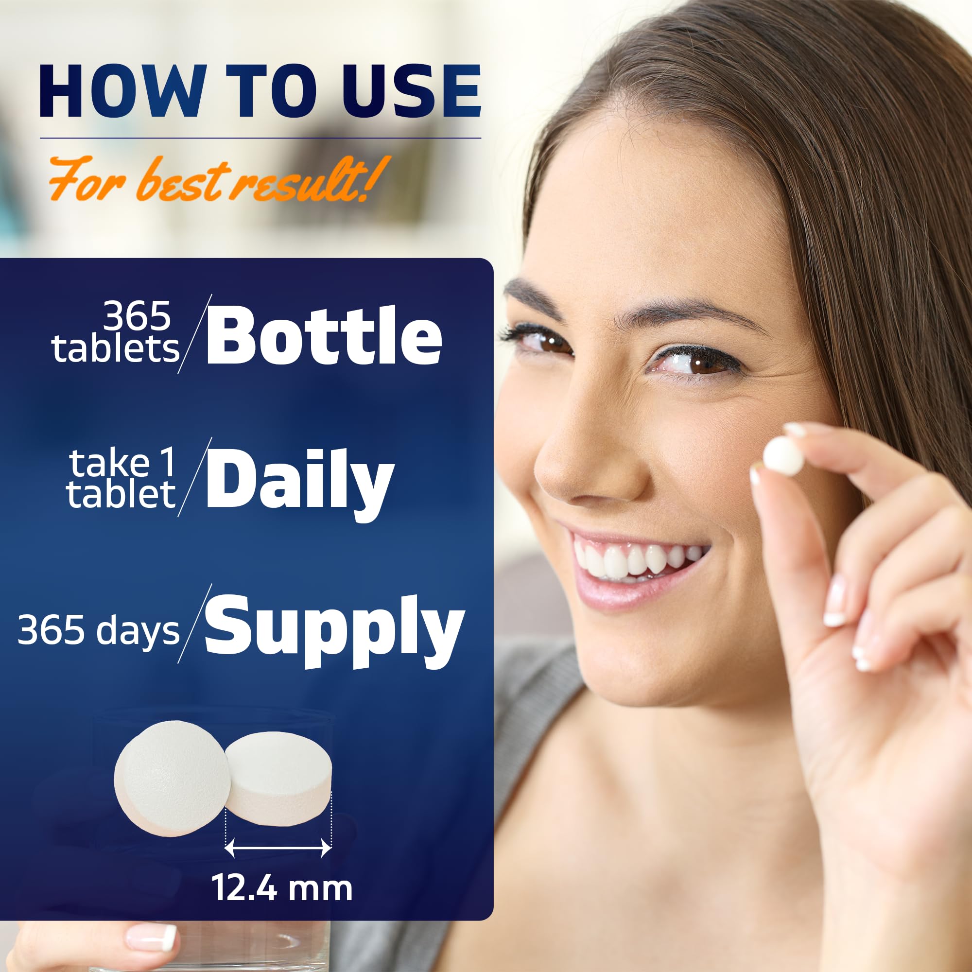 Envase de Vitamatic Sodio Cloruro 1000mg con 365 tabletas para uso prolongado.