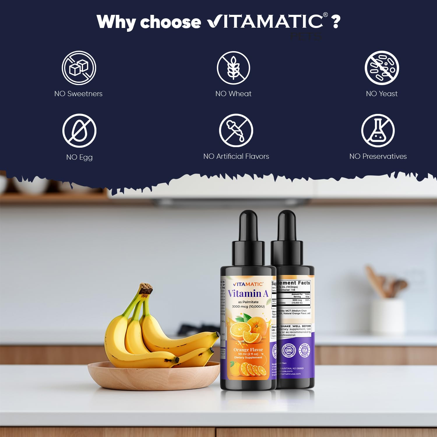 Envase de 59 ml de Vitamatic, suministro de cuatro meses