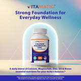 Vitamatic tabletas D3 1000 UI, vitamina para energía cotidiana.