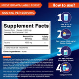 Vitamatic Taurina 1000mg: envase de 250 porciones para suministro prolongado.