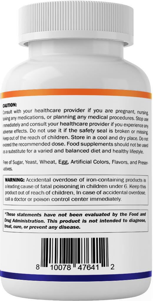Uso diario recomendado de Vitamatic Carbonyl Iron mostrado