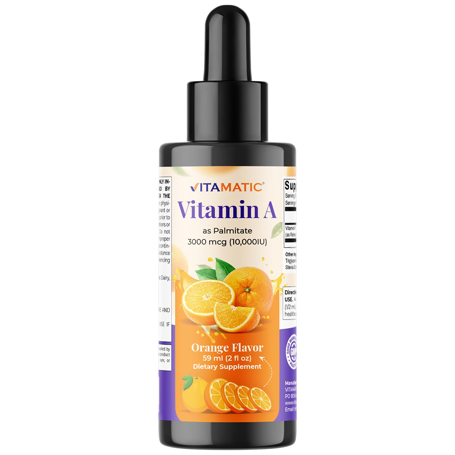Vitamatic Vitamina A, gota sabor naranja para uso diario