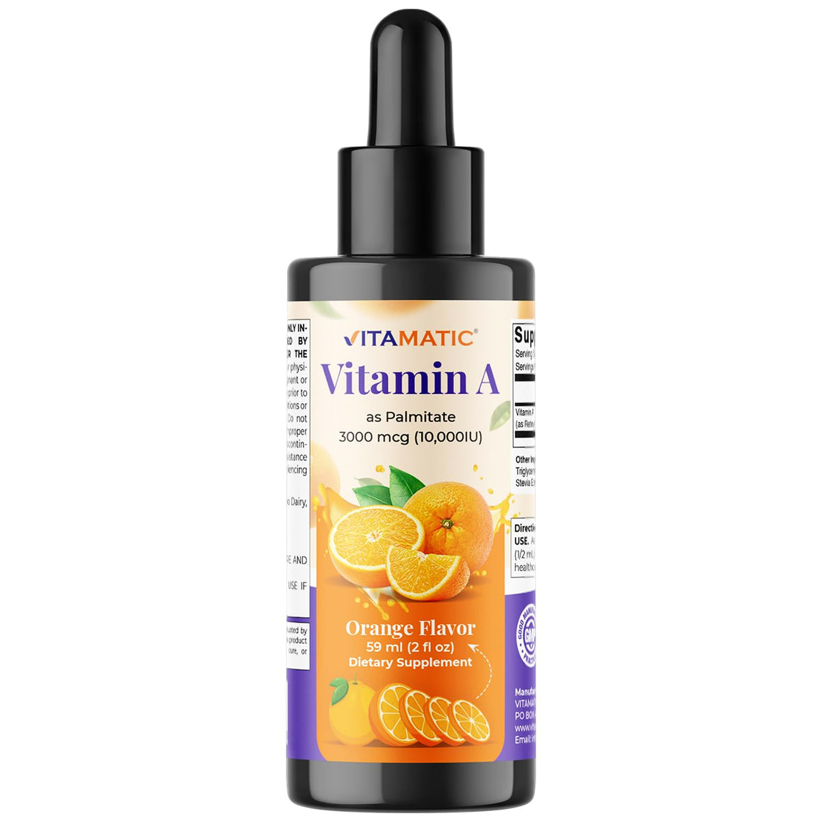 Vitamatic Vitamina A, gota sabor naranja para uso diario