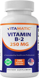 Vitamatic Vitamina B2 cápsulas en botella, posible apoyo a la energía diaria