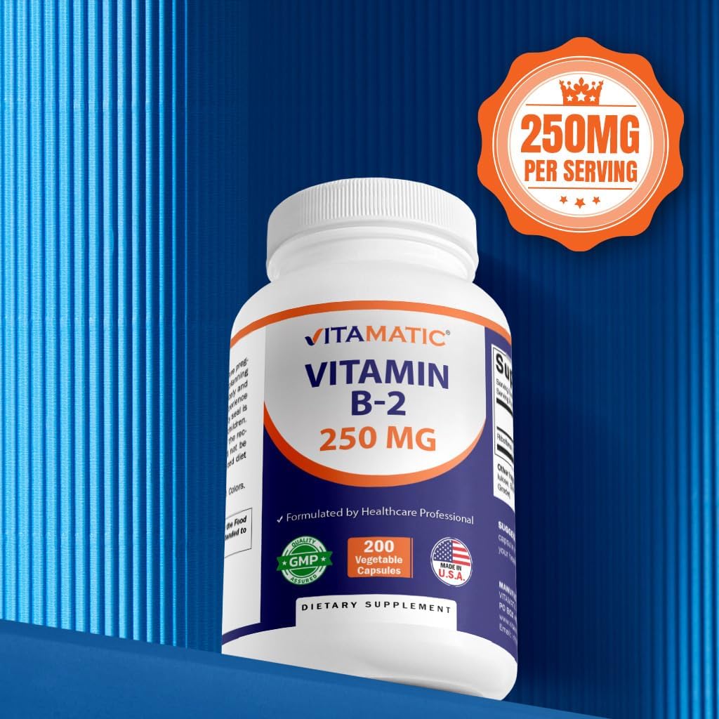 Vitamatic Vitamina B2 empaque y caja, opción de compra conveniente