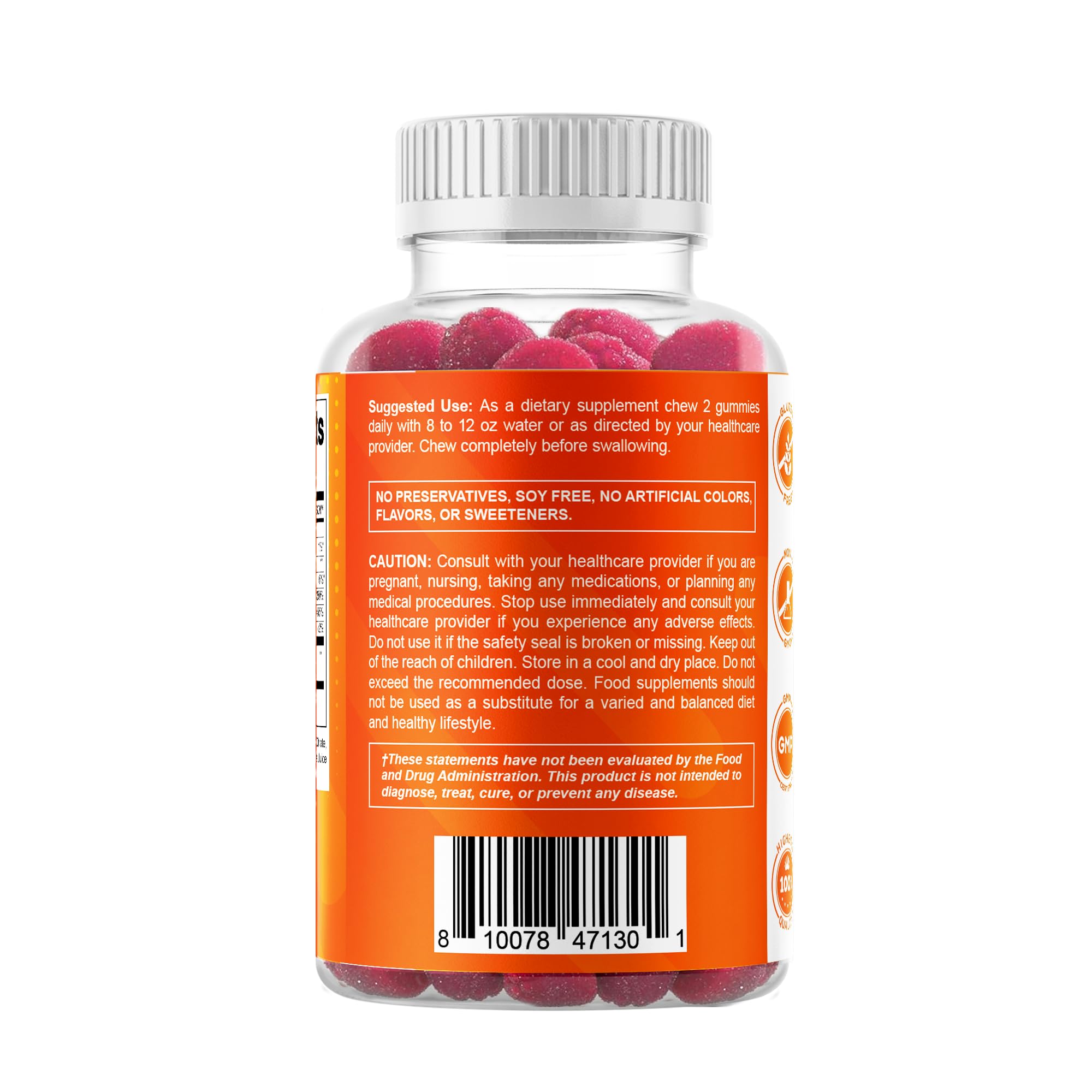 Vitamatic Zinc 50 mg gomitas con diseño de botella práctico.