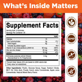 Vitamatic Zinc 50 mg gomitas, textura frutal y sabor a frutos rojos.