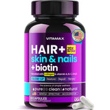 Vitamax biotina-colágeno-queratina para cabello más grueso y saludable.