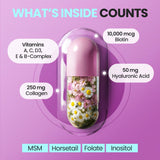Vitamax biotina-colágeno-queratina para piel más radiante.