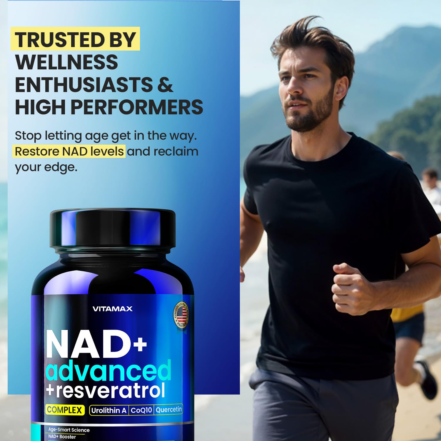 Vitamax proceso cGMP en Estados Unidos, cápsulas de alta pureza.