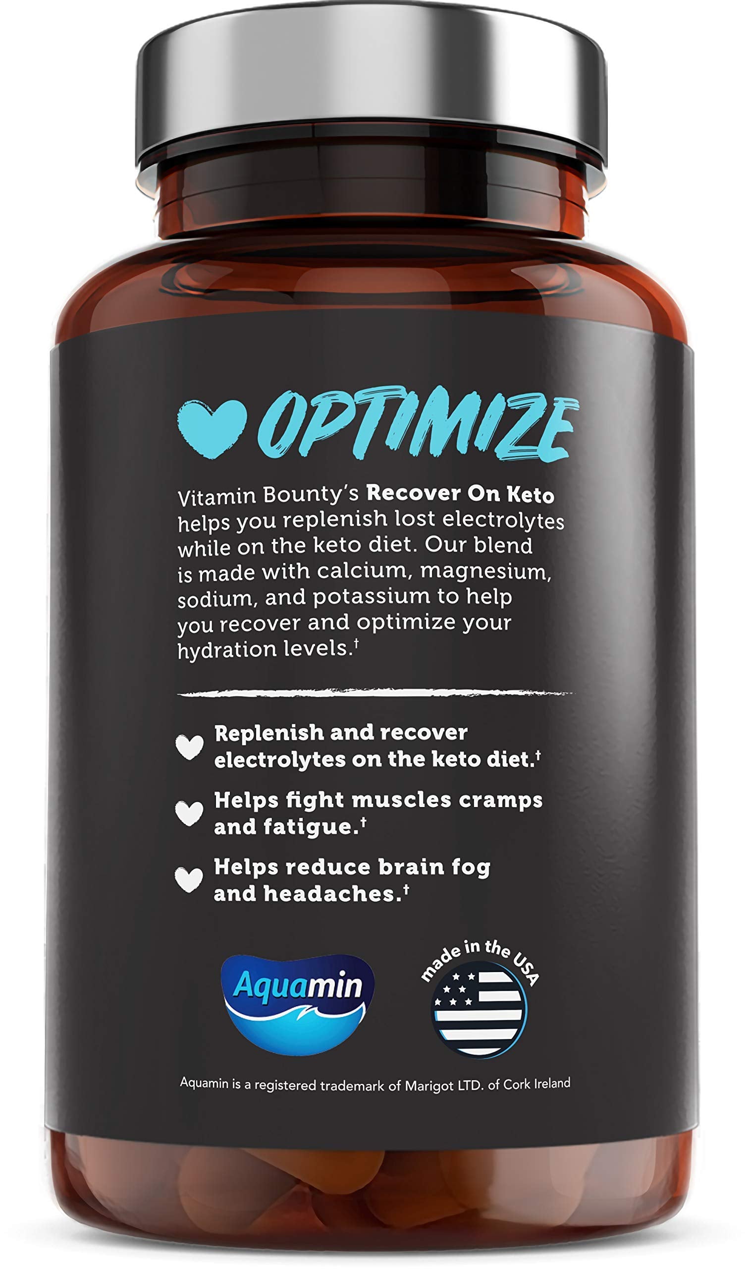 Vitamin Bounty Recover On Keto: botella de electrolitos para uso diario y entrenamiento.