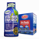 Vitamin Energy botella energizante frambuesa azul para concentración sostenida