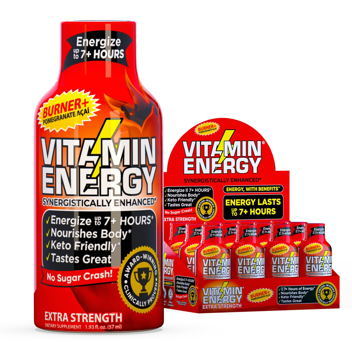 Vitamin Energy Burner+ botella granada-acai para entrenamientos