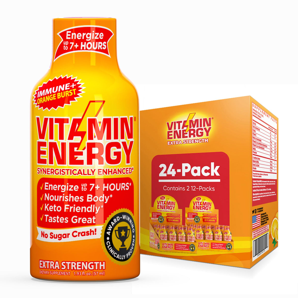 Vitamin Energy, dosis naranja para energía sostenida durante el día.
