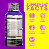 Vitamin Energy etiqueta en botella frambuesa con información clara