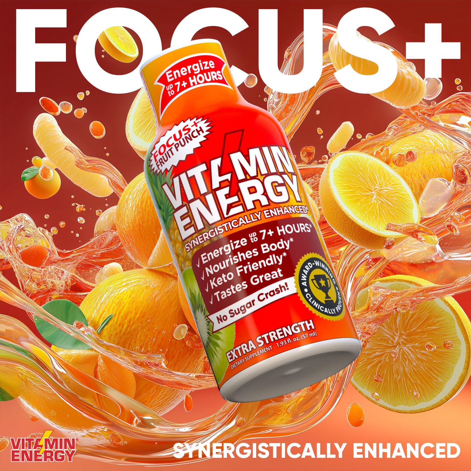 Vitamin Energy Focus+ caja 12unidades fruta-punch ideal para productividad