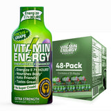 Vitamin Energy Focus+ Shot Uva en botella para energía rápida y práctica.