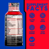 Vitamin Energy Immune+ Etiqueta frontal, destaca vitaminas y té verde para vitalidad.