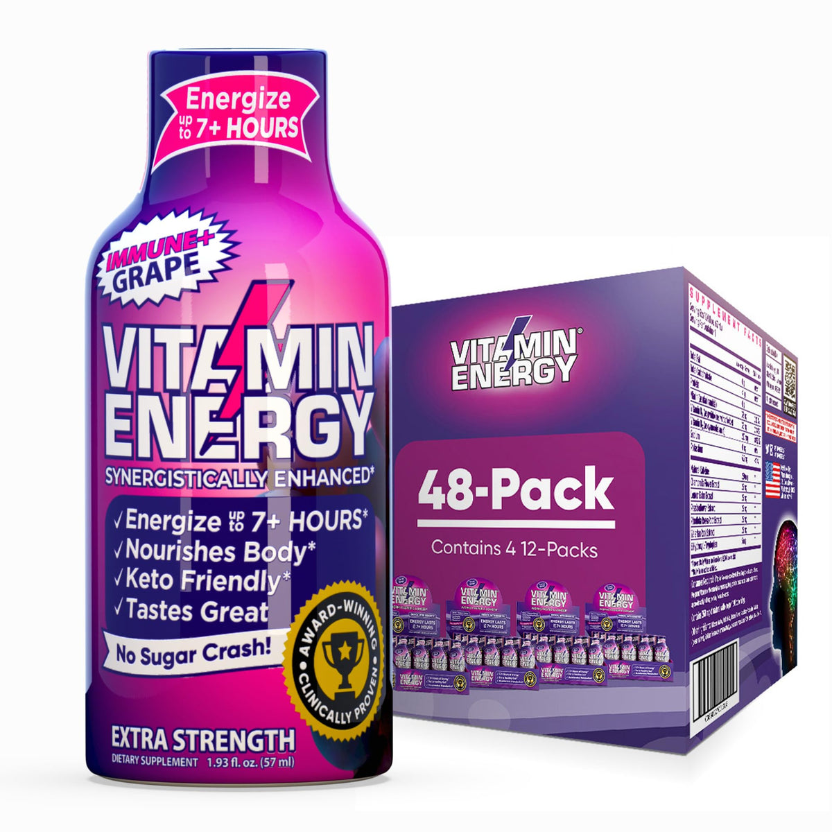 Vitamin Energy Immune+ trago uva: energía sostenida para estudiar o trabajar