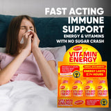 Vitamin Energy, ingredientes clave visibles para energía y enfoque.