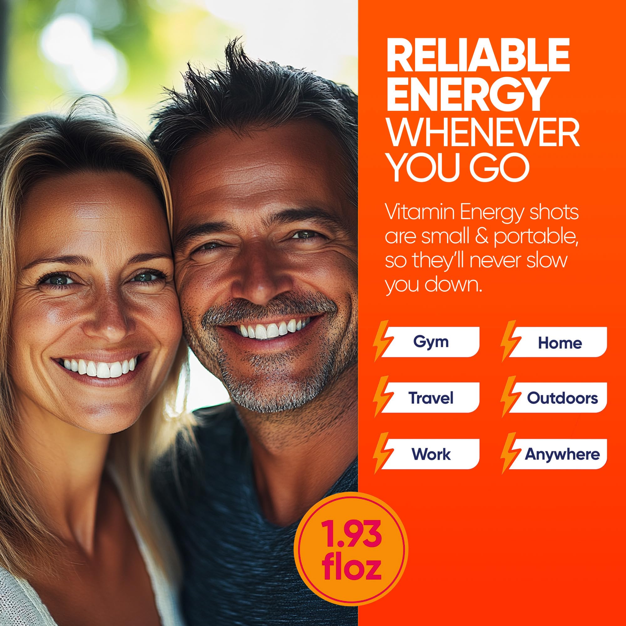 Vitamin Energy Focus+ Mango, vista de ingredientes, cafeína natural para energía sostenida