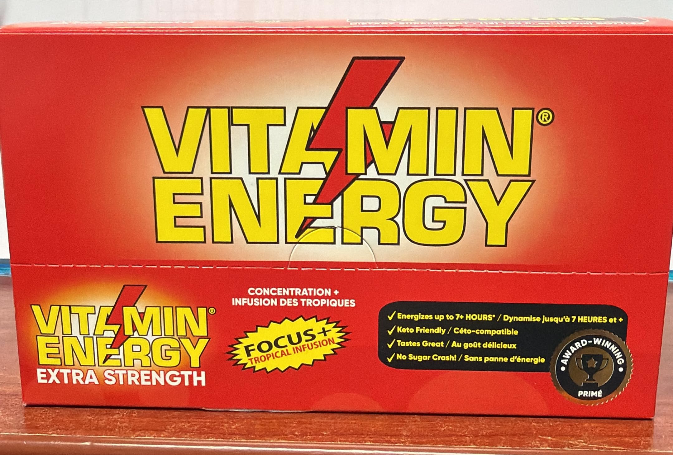 Vitamin Energy Focus+ Infusión Tropical, uso matutino para una mañana más productiva.