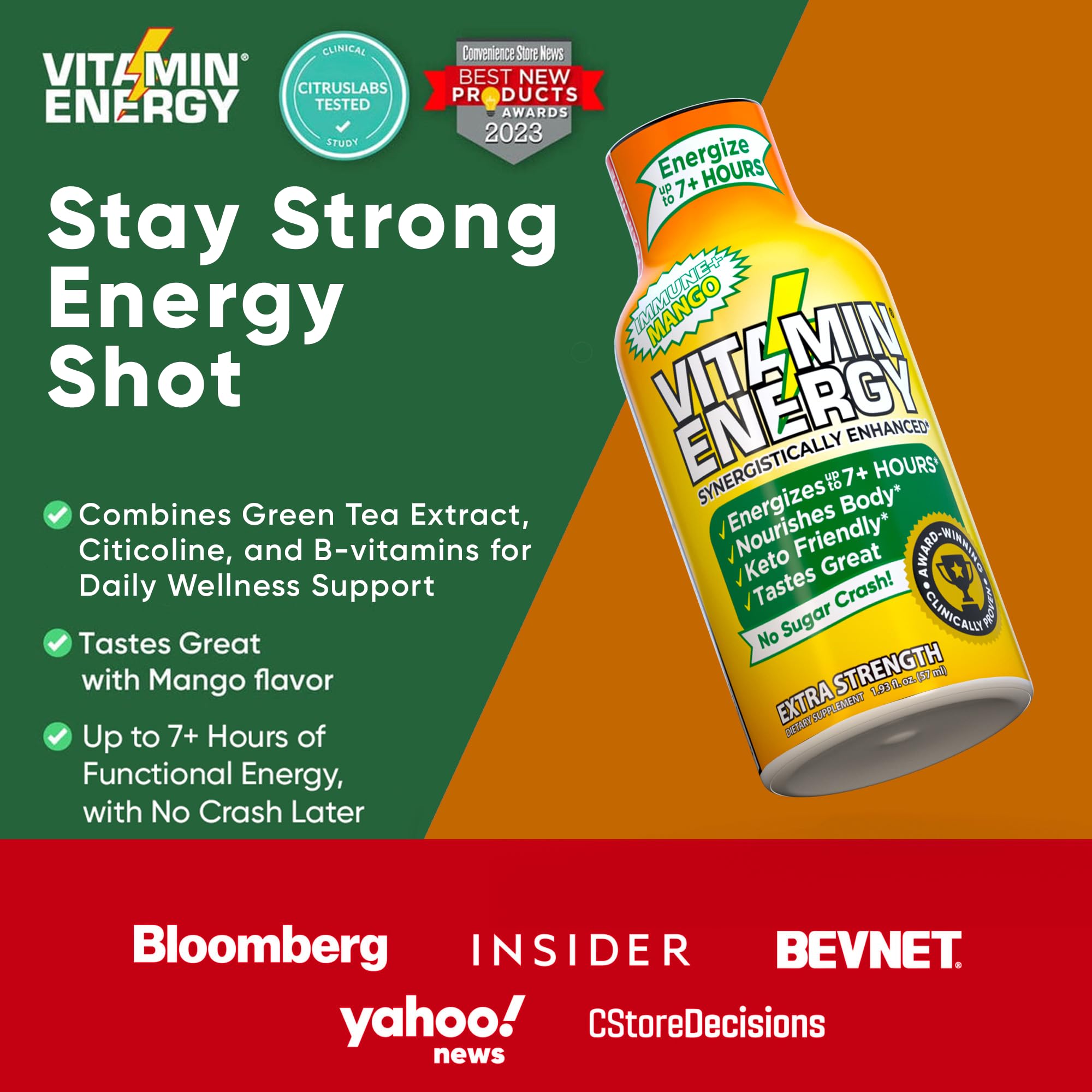 Vitamin Energy té verde con sabor suave y apoyo antioxidante.