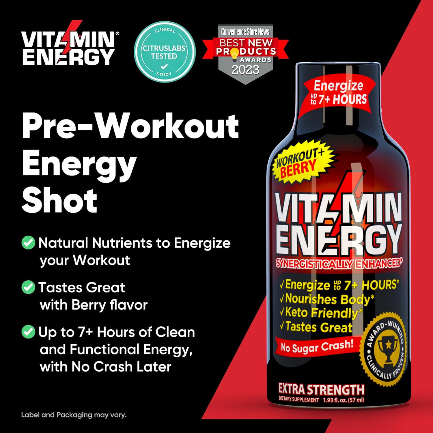 Vitamin Energy Workout+ disparo energético, ideal para entrenamientos intensos