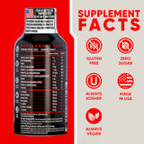 Vitamin Energy Workout+ detalle de etiqueta con información de cafeína y nutrientes.