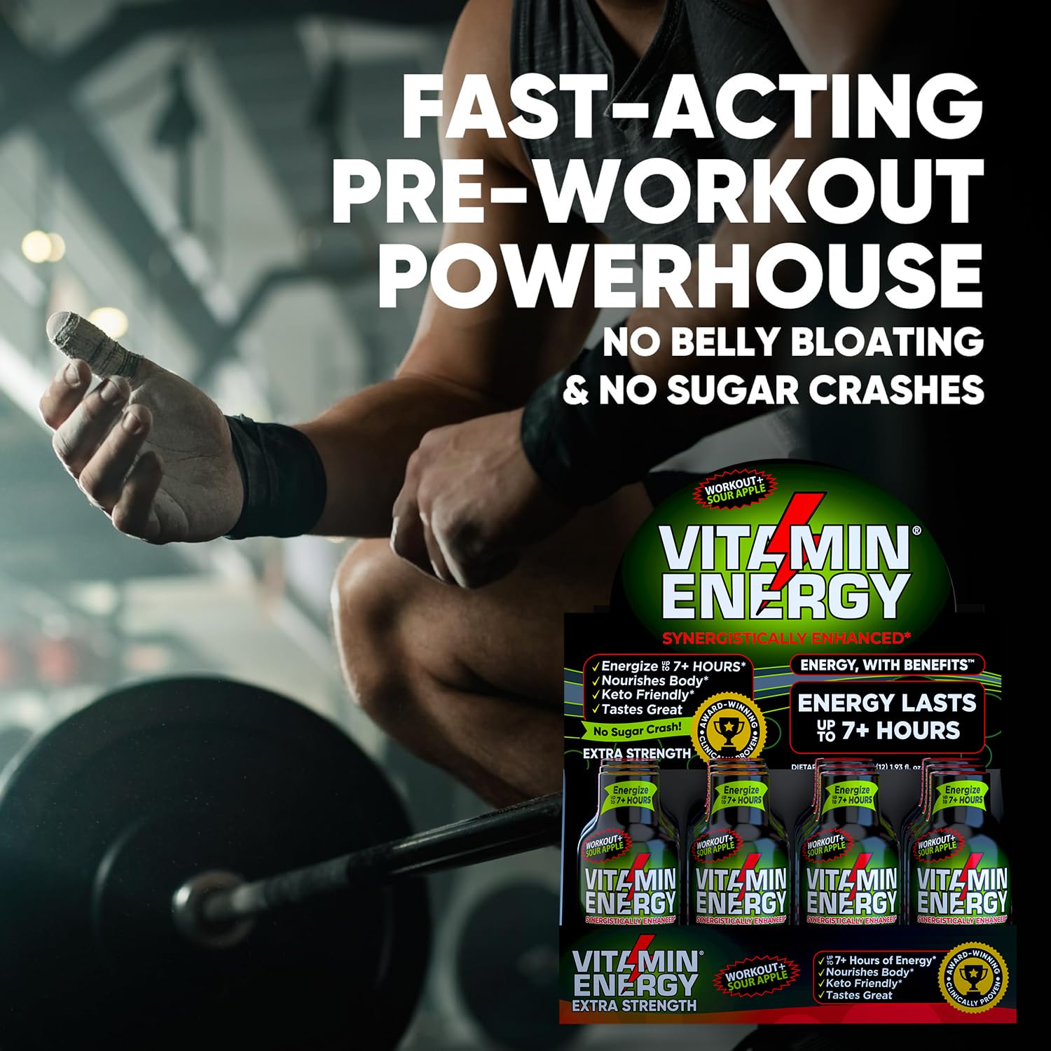 Persona entrenando al aire libre con la bebida Vitamin Energy Workout+