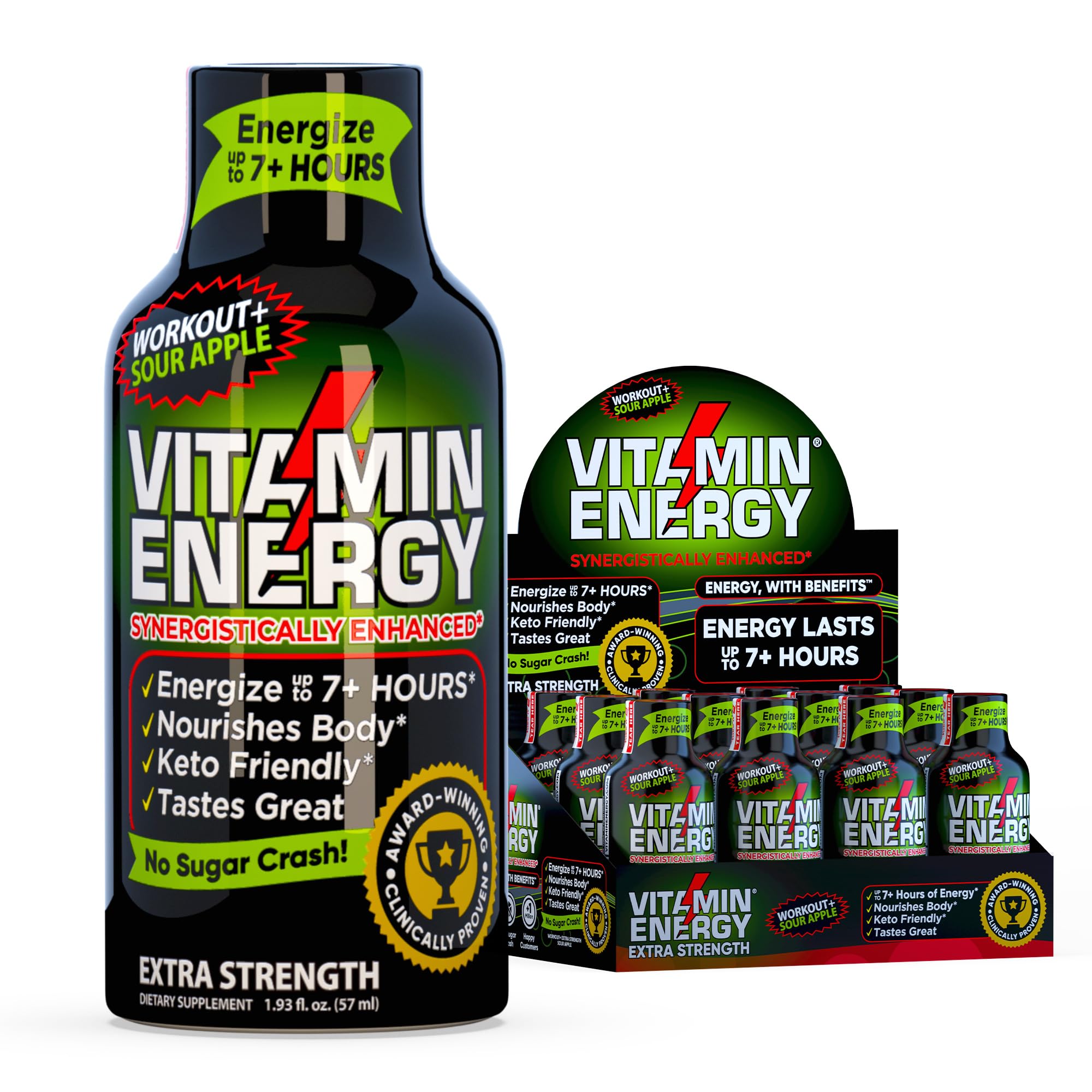 Vitamin Energy Workout+ frasco con energía sostenida para entrenar