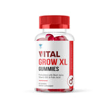 Gomitas Vital Grow XL en plato rosado, snack energético diario.