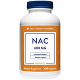 The Vitamin Shoppe NAC botella frontal para uso diario y comodidad.