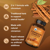 Vitamin World Cinnamon Complex caja y frasco en cocina