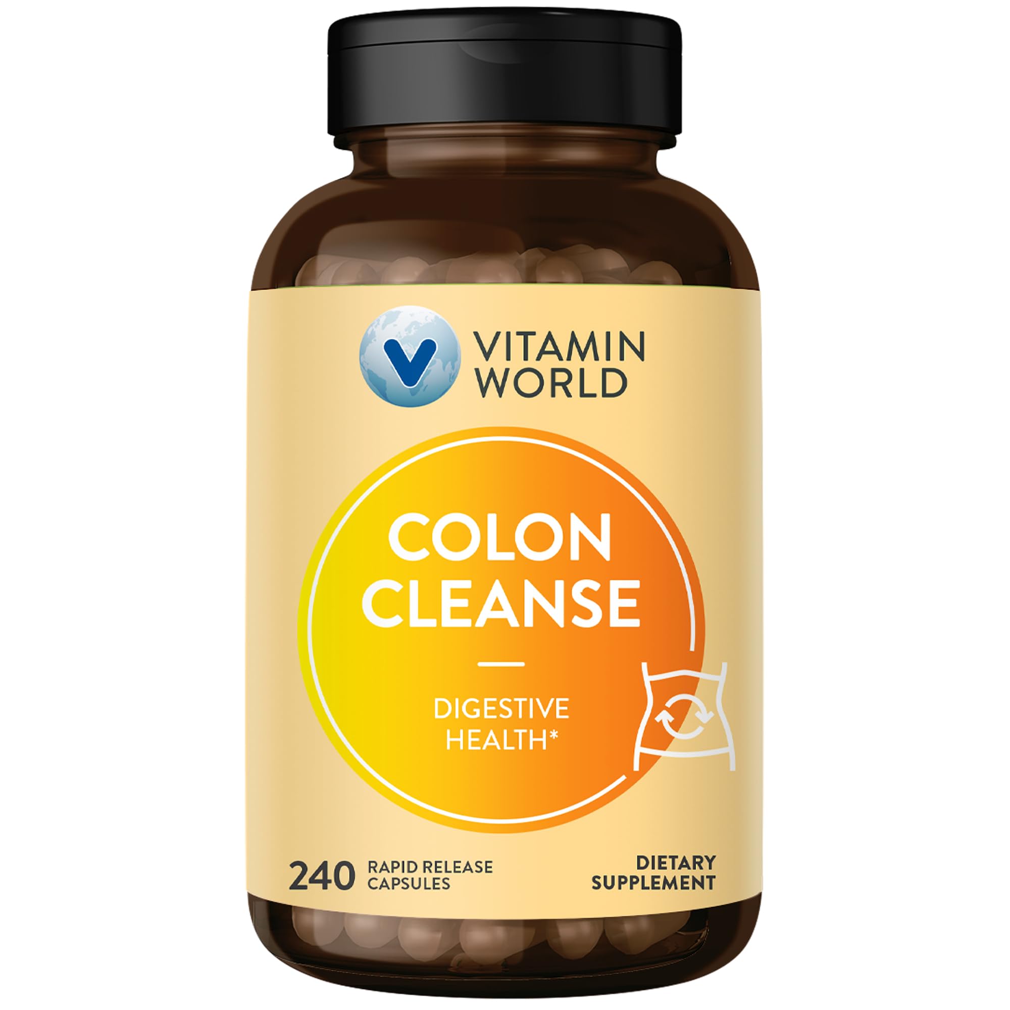 Vitamin World Colon Cleanse cápsulas para apoyo suave de limpieza intestinal
