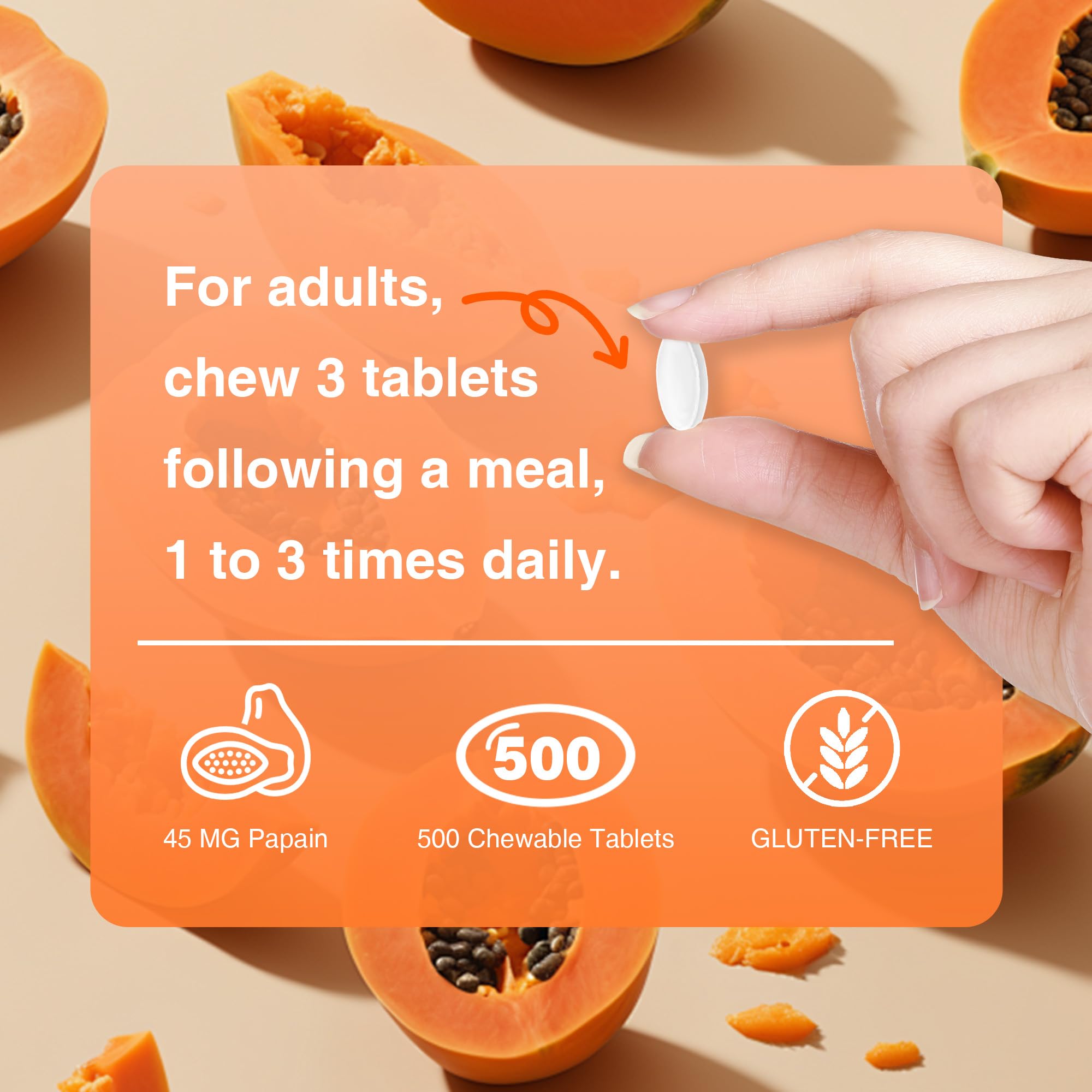 Vitamin World Papaya Enzymes: sabor a papaya que facilita la toma diaria.