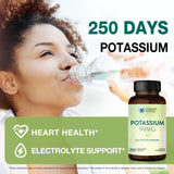 Vitamin World Potassium 99 mg, gráfico de balance de electrolitos y fluidos.