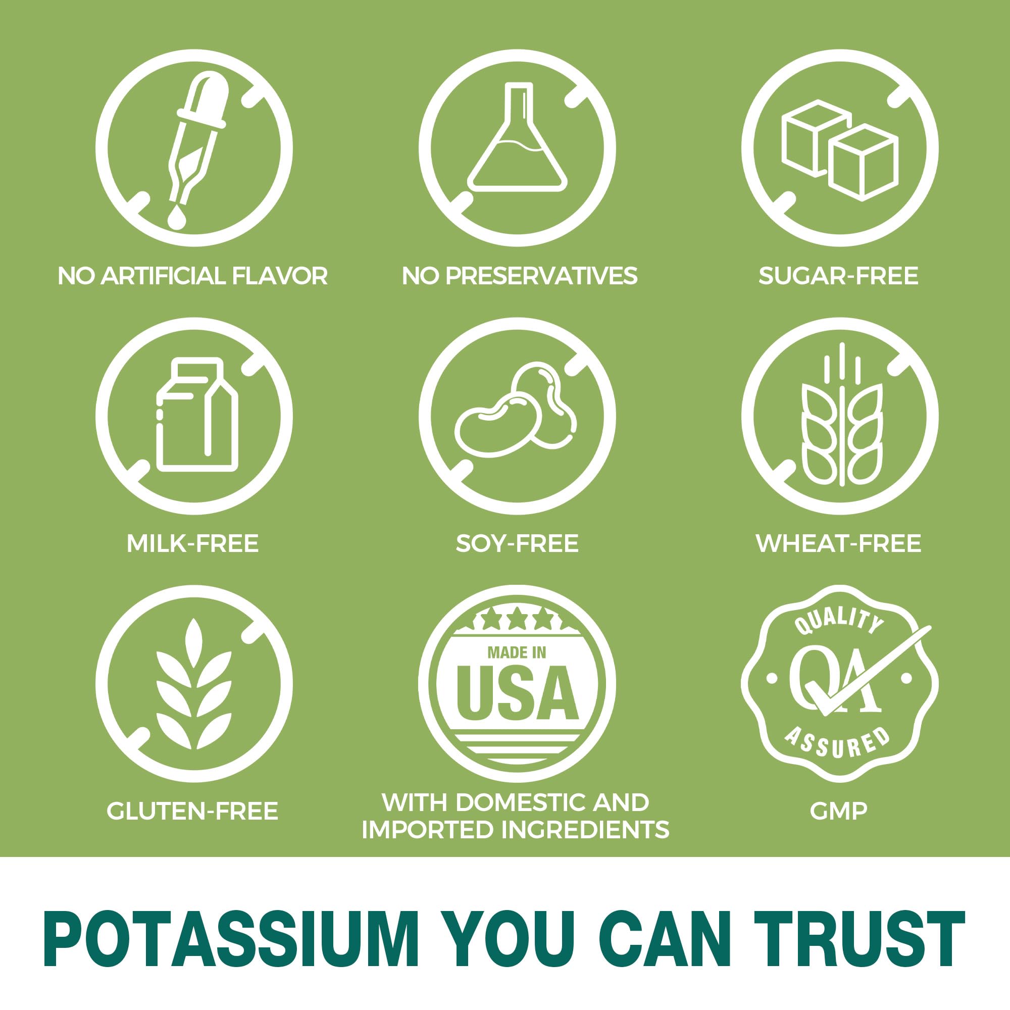 Vitamin World Potassium 99 mg, uso diario para actividad física.