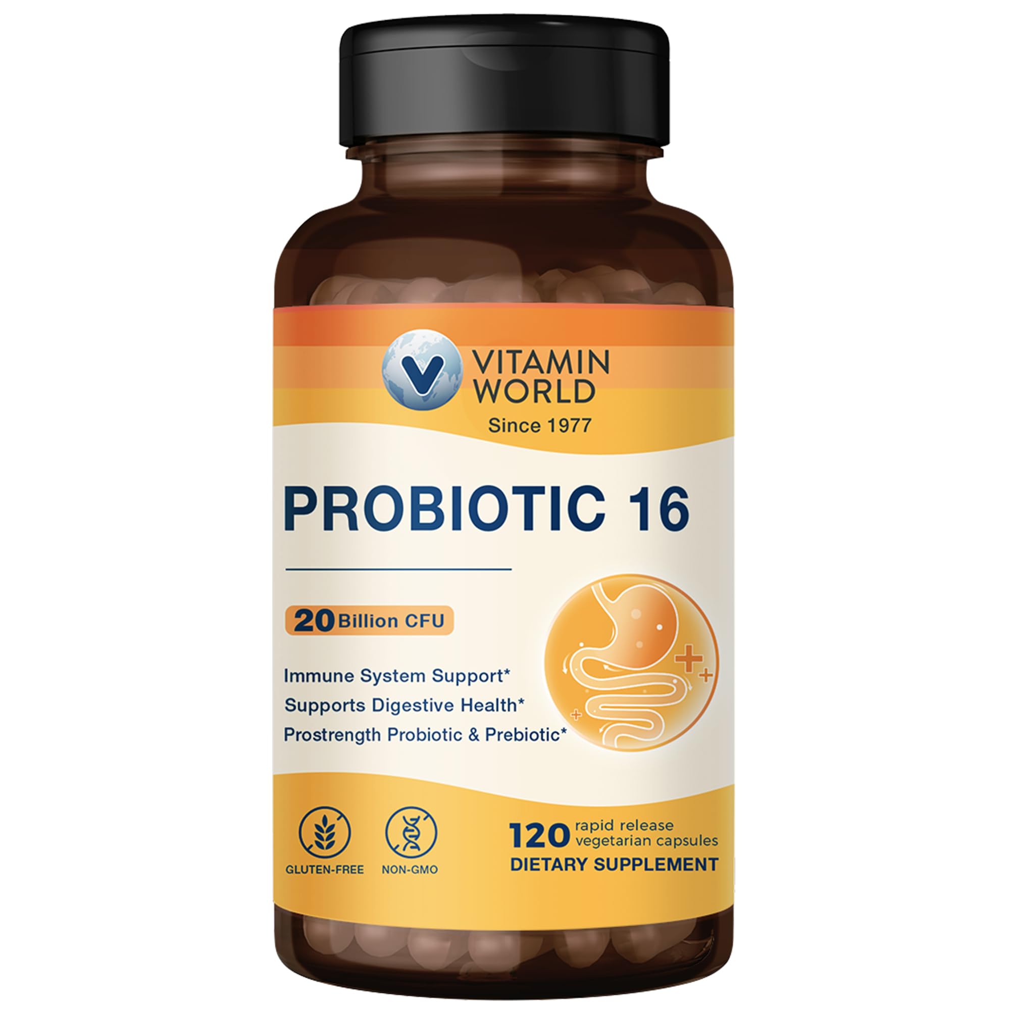 Vitamin World Probiotico en botella, cápsulas para apoyo digestivo potencial