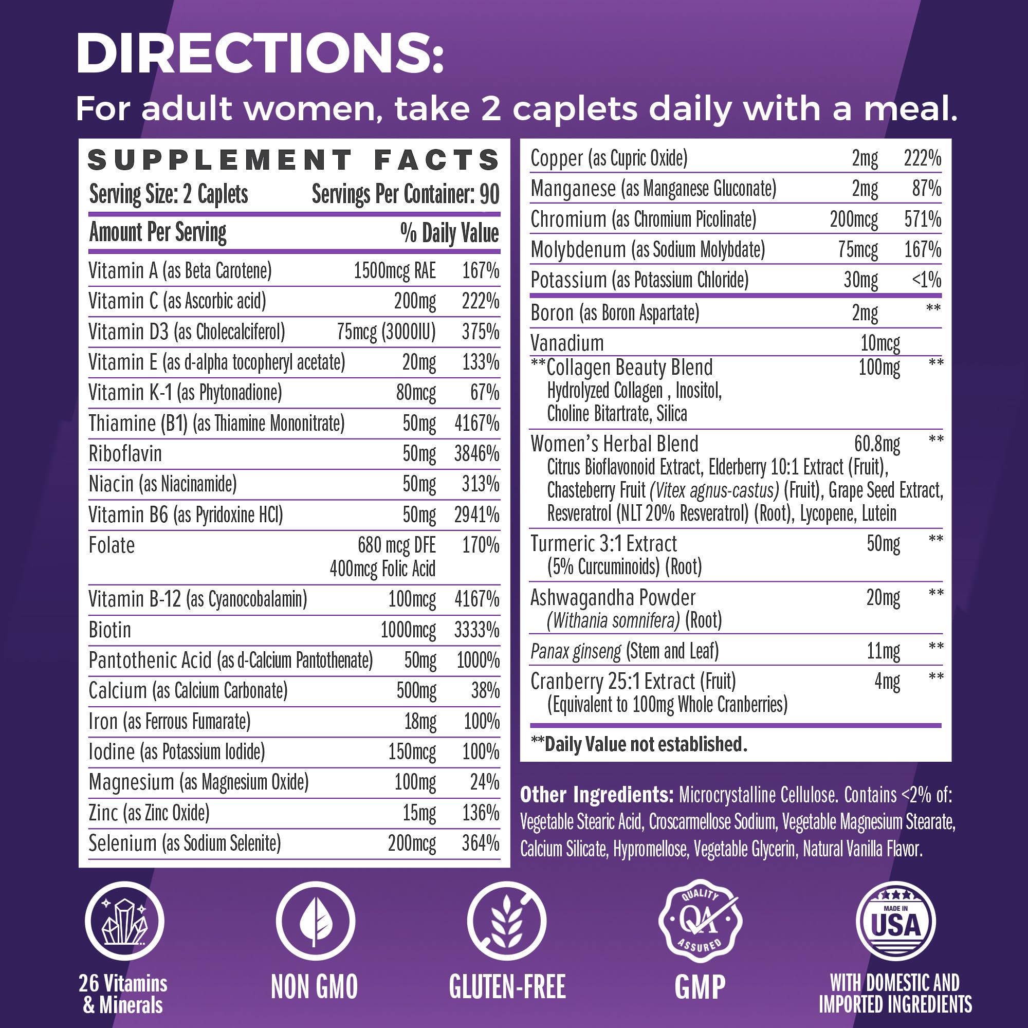 Vitamin World Ultra 360 para mujer: cápsulas abiertas para uso diario