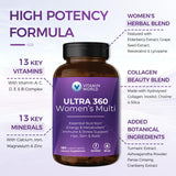Vitamin World Ultra 360 para mujer: etiqueta que destaca ingredientes clave