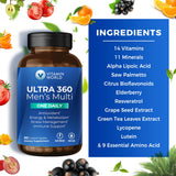 Vitamin World Ultra 360 para hombres, mezcla de antioxidantes para apoyo diario.